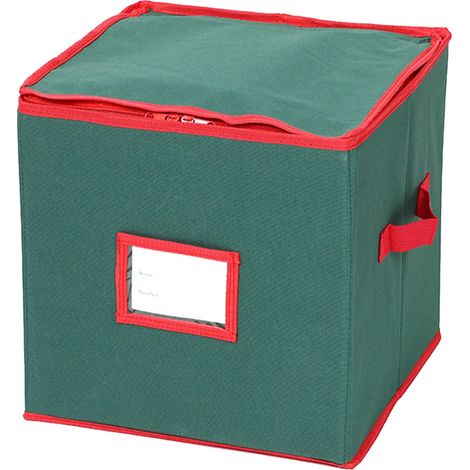 Boîte De Rangement Pour Ornements De Noël - Tissu Épais - Capacité Jusqu'à 60 Ornaments Standards - Pour Stockage Saisonnière - 1 Pièce (1/5)