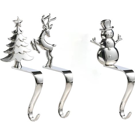 Gancho Para Calcetines De Navidad - Hierro - Diseño Festivo Con Adornos Navideños - No Deslizante - Para Chimenea Y Muebles - 1 Unidad (1/5)