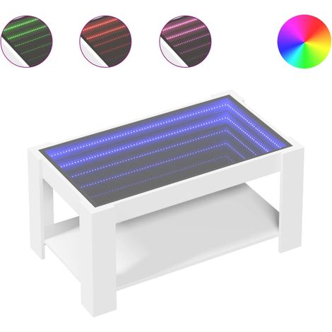 Maison Exclusive - LED-Couchtisch Weiß 93x53x45 cm Holzwerkstoff