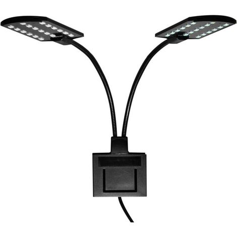 Lntyq Lampe LED pour aquarium X7 Gemini à double tête 220 V 15 W 1 600 lm X7 pour aquarium de 8 à 15 pouces
