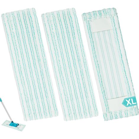 Lntyq Ersatz-Moppköpfe, Mikrofaser-Moppköpfe für Profi XL Micro Duo 50 cm Besen, Mopp-Nachfüllköpfe, Tuch, 3 Stück (1/5)
