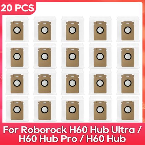 (20 pièces) Convient aux aspirateurs Roborock H60 Hub Ultra / H60 Hub Pro / H60 Hub : sac à poussière, filtre et accessoires de rechange (1/4)