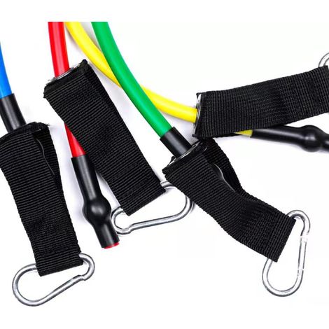 Bandes De Resistance - Avec Poignées - Pour Entrainement Bras Jambes Fessiers - Tube Élastique Renforcé - Lot De 5 Niveaux - 120x2.5 cm (1/5)