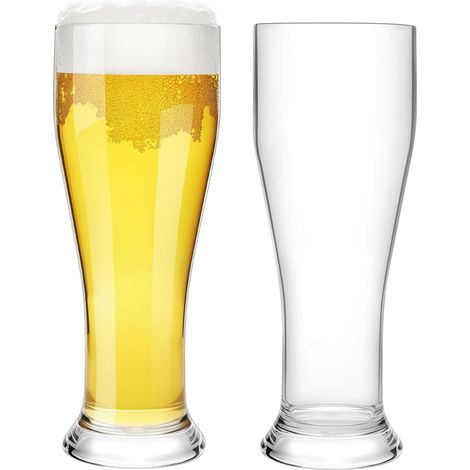 Incassable Verre a Biere Plastique Tritan 480ml, Lot de 2 Idéal cadeau fete des peres, Lavable au lave-vaisselle, sans BPA, adapté aux bars, fêtes, pique-niques, piscines et camping (1/5)