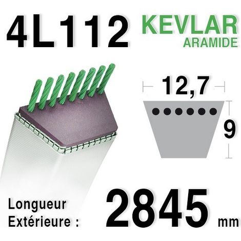 Courroie adaptable pour tondeuse – Longueur 1120mm – Compatible Husqvarna, Bernard, AYP – Coupe précise et durable