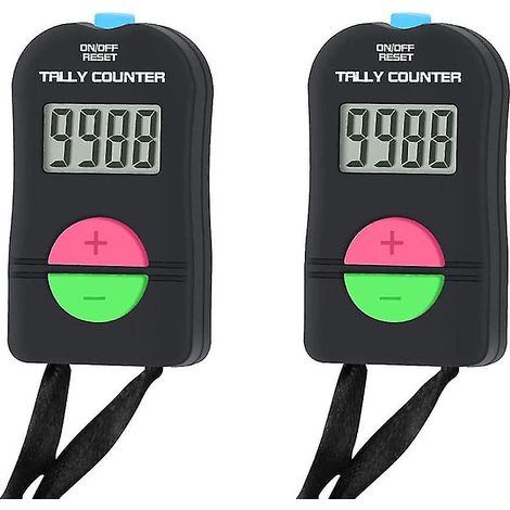 Lot de 2 compteurs électroniques, compteur manuel numérique avec cordon, modes addition et soustraction (1/5)