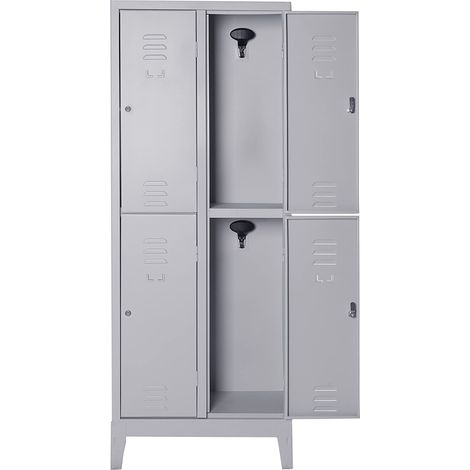 Armadio multipli spogliatoio 4 posti 69x33x192 cm con serratura tetto spiovente (1/2)