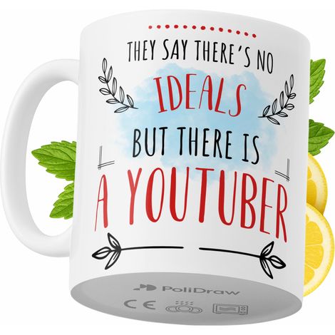 Mug humoristique pour YouTubeur, avec un texte amusant et un design graphique original. Idéal pour les anniversaires, les fêtes et les occasions spéciales. Mug premium pour la maison, le bureau ou le  (1/5)