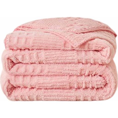 Manta de franela, ideal para sofás y camas: manta de cuadros rosas suave y ligera, apta para todas las estaciones, 59 x 79 pulgadas.