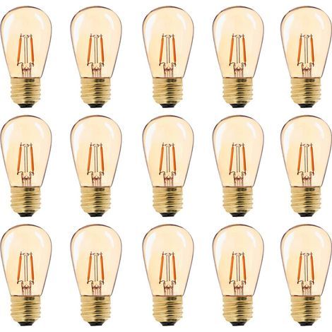 LED E27 Vintage Ampoule, ST45 Faciles à 1W=10W Ampoules à Incandescence, Super Blanc Chaud 2200 K E27 Medium Base Ampoule Lampe de Chevet, Doré en Verre, Non Dimable, Lot de 15 [Classe énergétique G] (1/5)