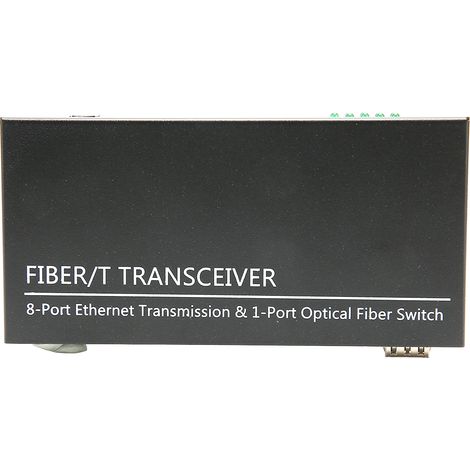Convertisseur de média fibre optique Ethernet : 1 port optique, 8 ports électriques, 10 commutateurs fibre optique SFP 100 Mbits/s, prise britannique 100-240 V (1/5)