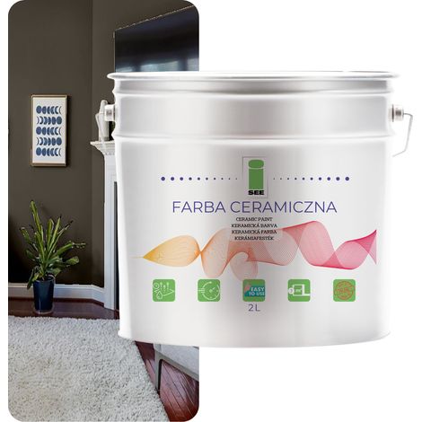 PITTURA MURALE IN CERAMICA, LAVABILE, QUARZO GRIGIO, 2L, ANTIMACCHIA (1/5)