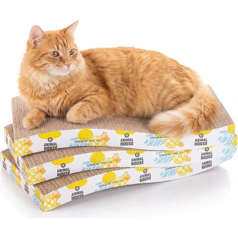 Lot de 3 griffoirs pour Chats en Carton pour Le Plaisir de Vos Amis félins, 2 Couches réversibles (Vague, 3) (1/5)