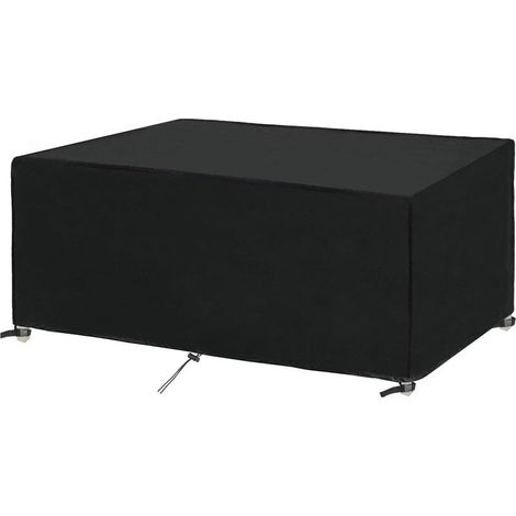 Housse Salon de Jardin 200x160x70cm Oxford Noir Housse Table de Jardin Rectangulaire Protection Bache Table de Jardin Mobilier Extérieur Imperméable Coupe-Vent Anti-UV Résistant Au Froid (1/5)