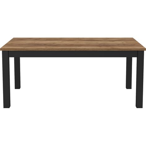 Mesa Tornua 112, Abeto oscuro + Negro mate, 77x95x180cm, Aglomerado laminado