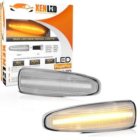 Répétiteurs latéraux LED Mitsubishi pour Lancer 8, Evolution X, Outlander Sport et Mirage - Version Claire - la paire - Homologu (1/5)