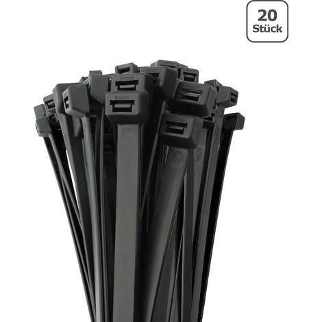 Kabelbinder 12,4mm breit schwarz 20 Stk. UV beständig - Länge: 530mm (1/2)