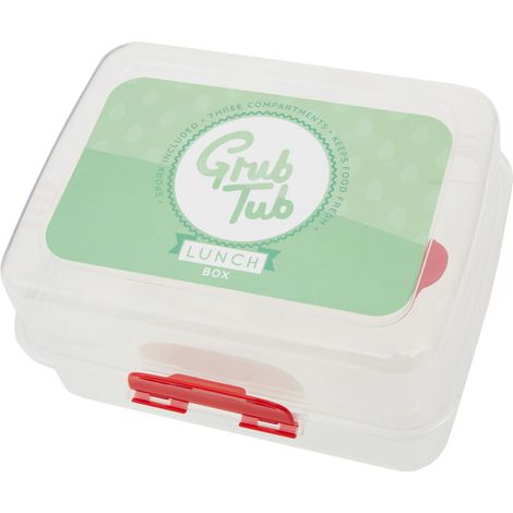 Interiors by Premier 3 Compartments Lunch Box, Grub Tub Sticker Tiffin Box with Lock, Lunch Container for Office, Home, Kitchen (1/5)
