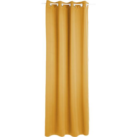 Atmosphera – Rideau occultant ocre 140 x 260 cm – 8 œillets – Tissu polyester certifié Oeko-Tex – Pour obscurcir et préserver l'intimité