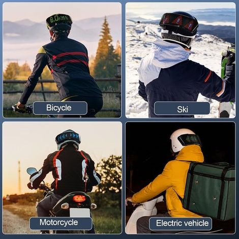 Casco LED con pantalla a todo color, indicador de velocidad controlado por aplicación y ritmo musical, apto para adultos (hombres y mujeres). (1/5)