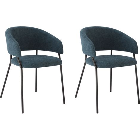 CHITA Polsterstuhl 2er Set ergonomisch mit Rückenlehne, Chenille, OEKO-TEX, Metallgestell, Esszimmerstuhl, Bürostuhl, Küchenstuhl, 4-Fuß-Stuhl