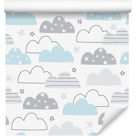 Papel pintado Nubes de colores para salón y dormitorio 50x1000 cm (1/5)