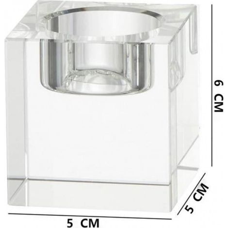 Porte-bougie cubique en cristal clair lourd pour la cérémonie de fête pièce maîtresse de mariage décoration de la maison (1/4)