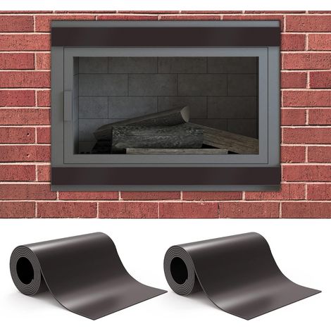 Deflector magnético para chimenea de 2 piezas (40 x 4 pulgadas), cubierta para chimenea, evita la pérdida de aire frío y calor por las rejillas de ventilación, pantalla para chimenea de interior (1/5)