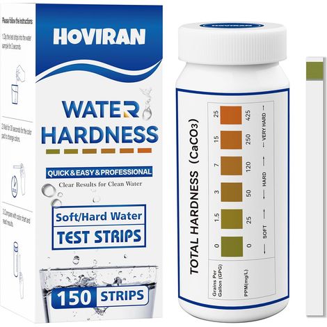 Bandelettes de test de dureté de l'eau, 150 bandelettes (0-425 ppm) (1/5)