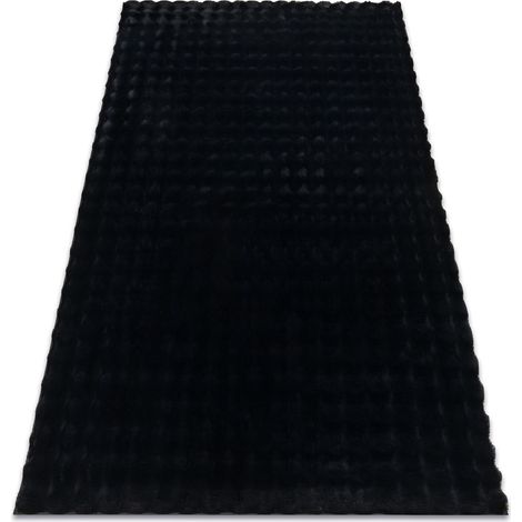 Tappeto BUBBLE nero 25 IMITAZIONE PELLICCIA DI CONIGLIO 3D strutturale black 140x190 cm