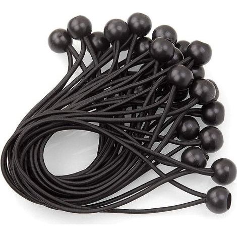 100 Stück elastische Gummispanner mit Kugel, elastisches Bungee für Planen, Planenspanner für Zelte, Planen, Poster, Camping, Vorhänge, Verlängerungsgeschirr – 200 mm (1/5)