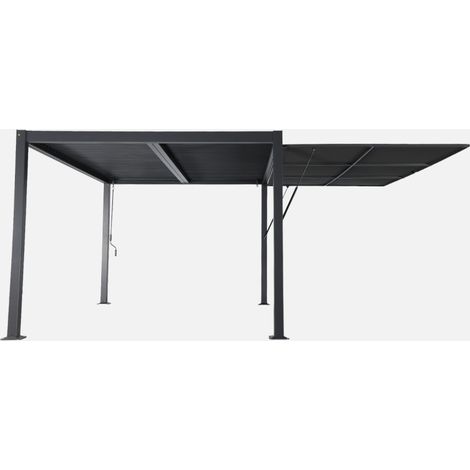 Tenda laterale retrattile in alluminio e textilene per pergola bioclimatica, 4m