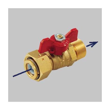 Valvola a Sfera Diritta Maschio con Girello e Non Ritorno 3 x 41F Tiemme