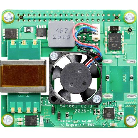 Raspberry Pi® PoE+ Hat Raspberry Pi® 3 B+, Raspberry Pi® 4 B Y444632 (1/3)