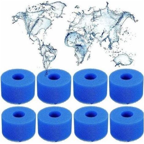 Ahlsen Lot de 8 filtres en mousse de type S1, spa pour Intex S1, réutilisables, pour piscine de type S1, pour piscine, aquarium, spa. (1/5)