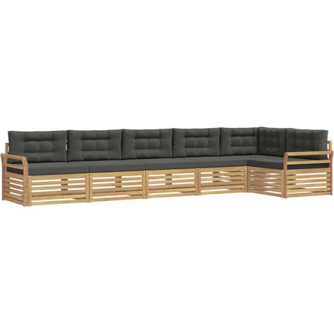Outdoor Sofa Set 6 pcs White and Anthracite 408 x 170.5 x 73 cm vidaXL (1/5)