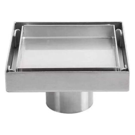 BARKBUSTERS Siphon de sol invisible en acier inoxydable 304 drain de sol déodorant épaissi carré 1010cm (1/4)