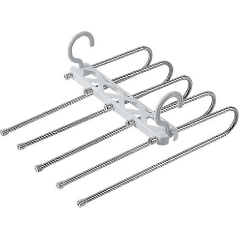 Porte-pantalons multifonctionnel, gain de place, structure robuste, utilisation horizontale ou verticale-gray (1/5)