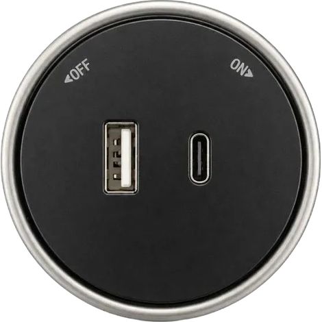 gloca Presa Plug&Play per Binario Elettrico Modulo Intercambiabile (Nero, Presa USB A + USB C 12W) (1/4)
