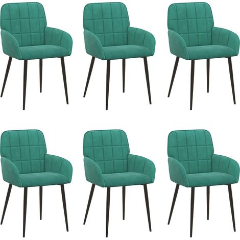Maison Exclusive - Sedie da pranzo 6 pz Velluto Turchese 56.5 x 50 x 85 cm (1/5)