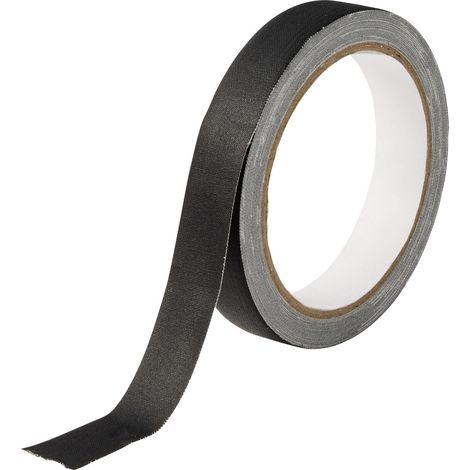 TOOLCRAFT TO-10917642 Gewebeklebeband Schwarz (L x B) 10 m x 19 mm 1 St. (1/5)
