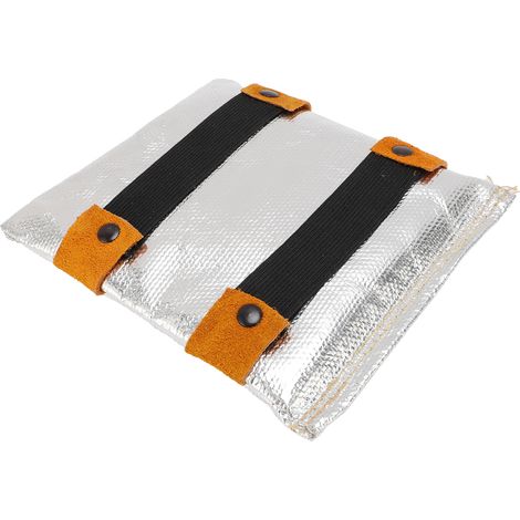 Coussinet de soudage isolant thermique pour la découpe de chaudières industrielles et la fusion des métaux, en cuir PU épais avec support en feuille d'aluminium. (1/5)