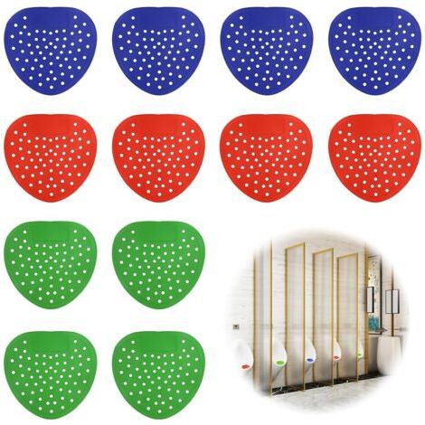 QORVA-Lot de 12 tamis d'urinoir parfumés universels pour urinoir avec parfum. Élimine les odeurs particulières, convient pour les toilettes publiques dans les hôtels, les centres commerciaux, les écol
