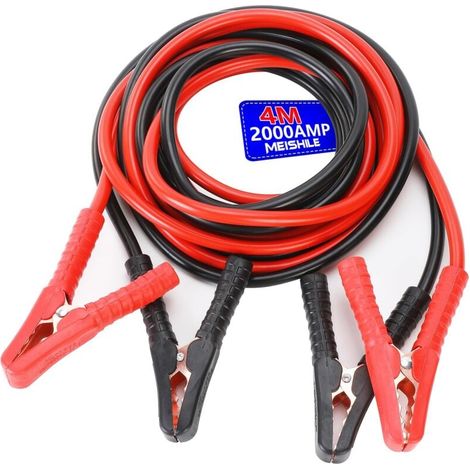 4M Cable De Demarrage Voiture, 2000A Câbles De Démarrage, Cable Batterie Voiture, Cable Demarrage Voiture, Pince Batterie Voiture, Pince Voiture Batterie pour Moteurs Essence Et Diesel (1/4)