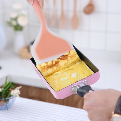 Antihaft-Silikon-Spatel, breiter Wender, Kuchen-, Steak- und Pizzawender, Küchenutensilien (Orange) (1/5)