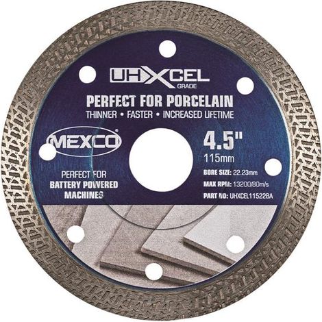 MEXCO UHXCEL11522BA UHXCEL Grade Porcelain & Ceramic Tile Diamond Blade 115x22mm (1/2)