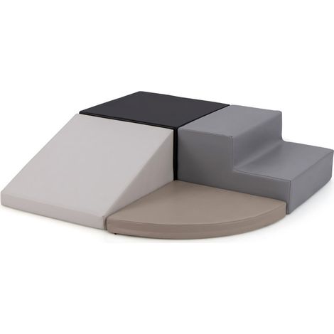 Set di 4 blocchi in schiuma per arrampicata e gattonamento dimensioni 46 x 46 x 25 cm ammortizzazione superiore design in PU nero 200017645