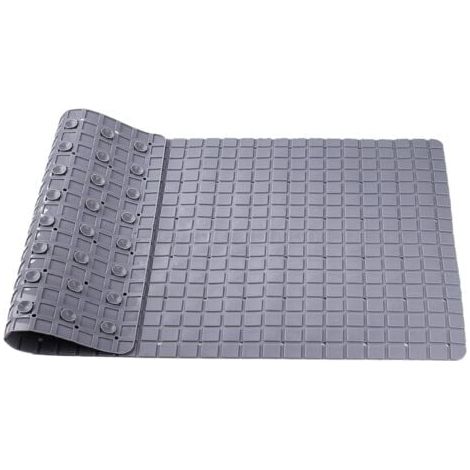 Tapis de douche antidérapant, tapis de bain avec trou de drainage à ventouse, adapté au bain et à la douche, tapis résistant à la moisissure, longueur 70x40 cm, gris (1/4)