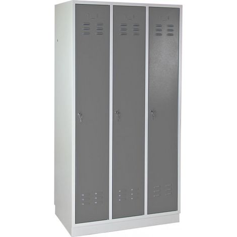 Armoire vestiaire 3 portes Gris argent - 890 x 500 x 1775 mm
