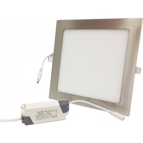 Pannello led quadrato 18w acciaio satinato nichel incasso Faro faretto completo driver luce bianca naturale caldaDownlight calda 3000k (1/5)